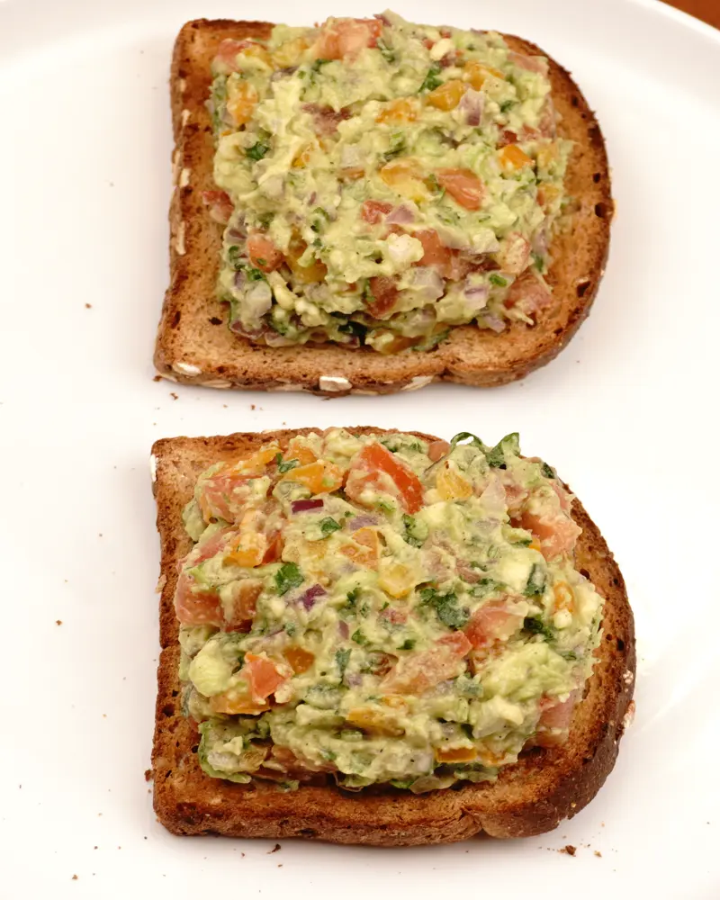 Avocado Veggie Salad Open Sandwich
