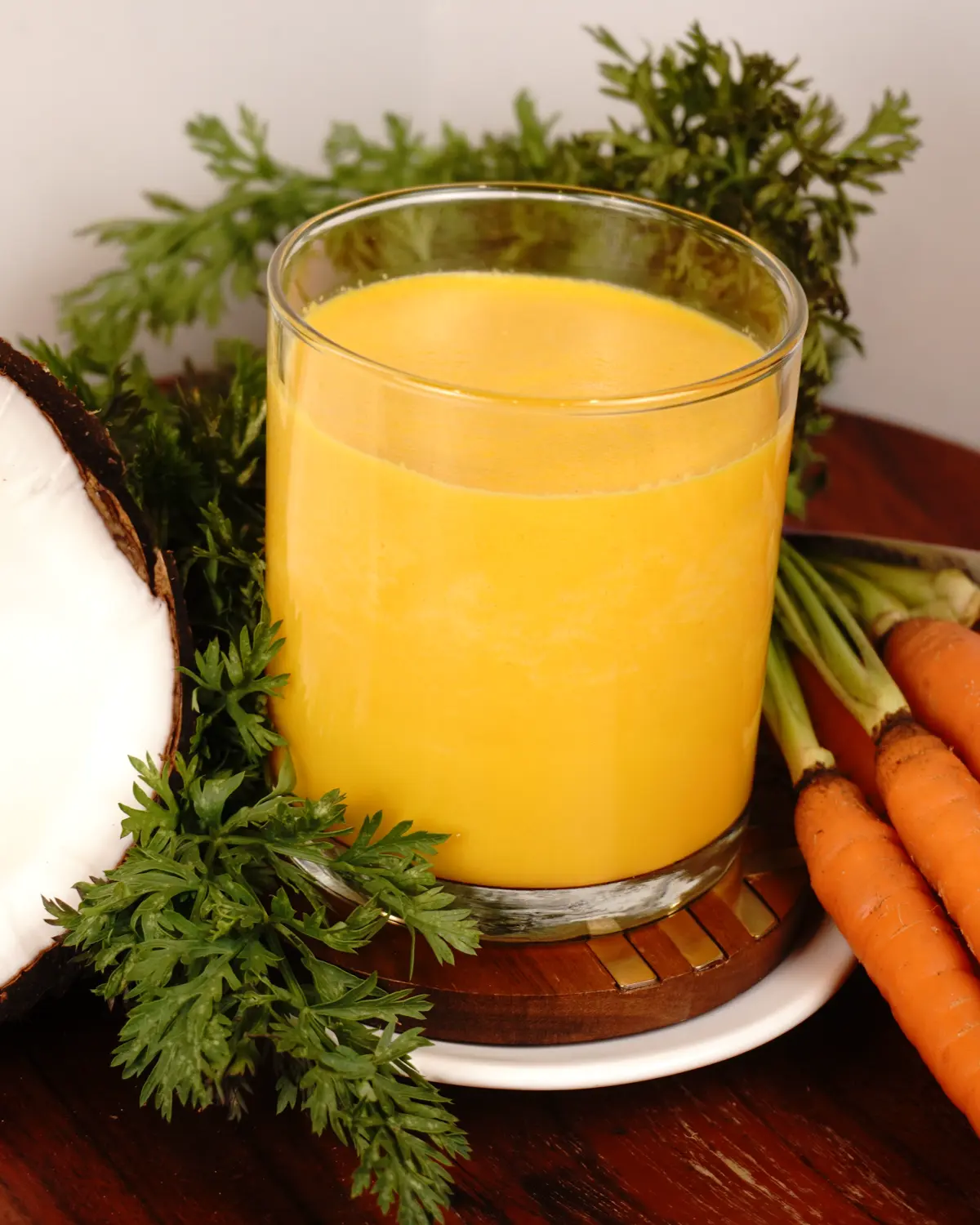 Coconut Milk Carrot Smoothie - Indian recipe showing finished dish ready to serve