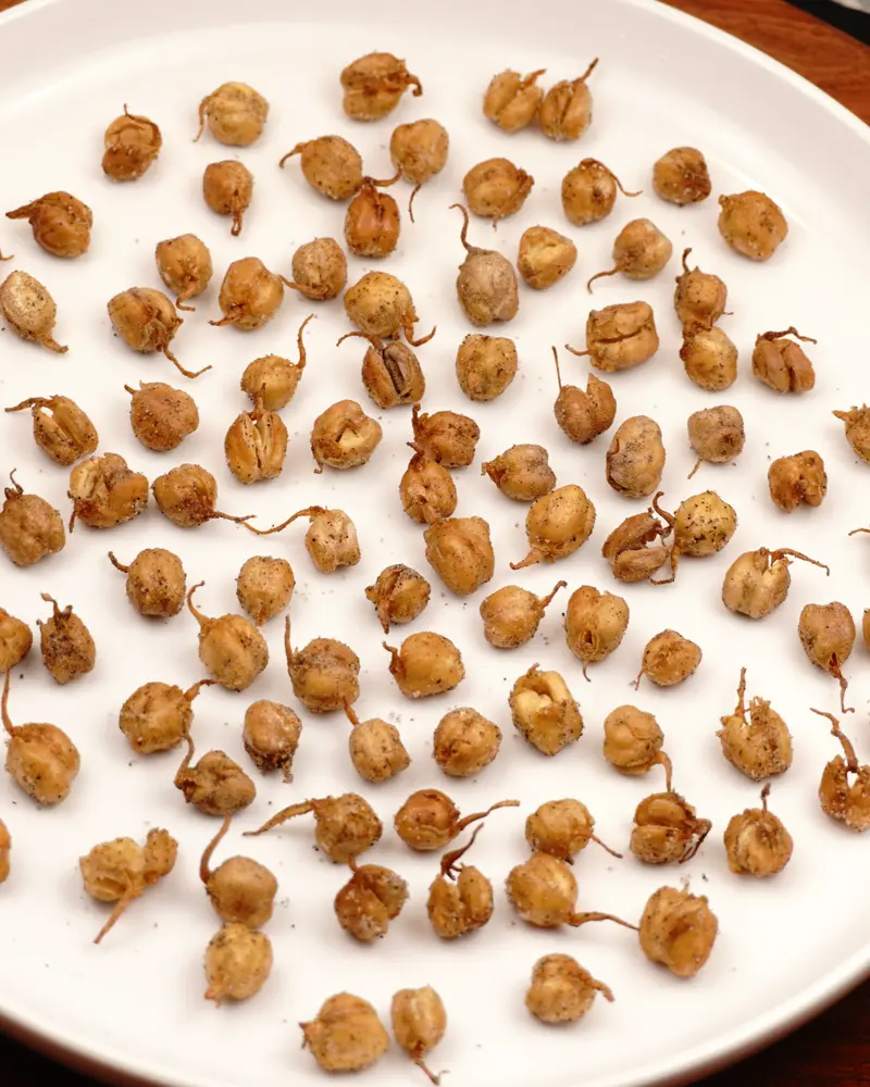 Crunchy Air Fried Sprouted Chickpeas
