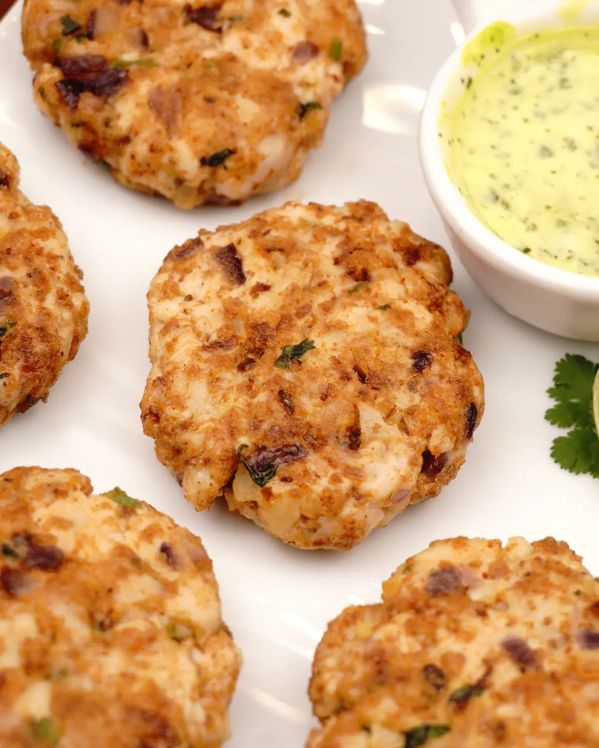 Low Calorie Chicken Patty Kebab - Indian recipe showing finished dish ready to serve