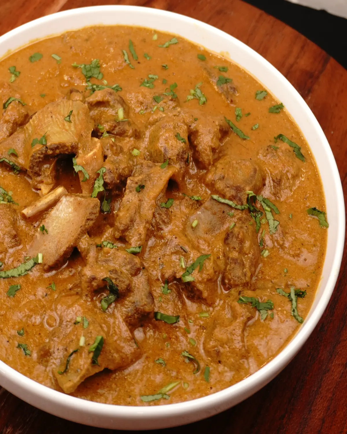 Pot-Cooked Mutton Curry (Baby Goat) — Restaurant Style - Indian recipe showing finished dish ready to serve