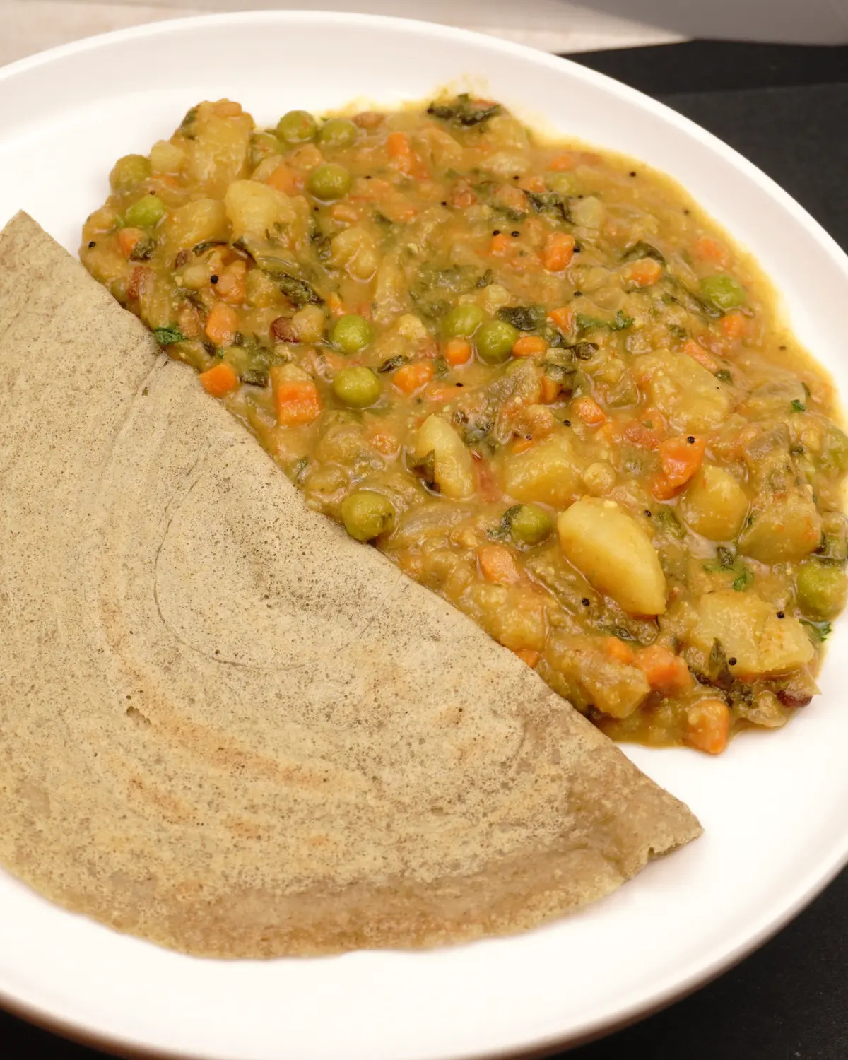 Veggie Poori Masala - Indian recipe showing finished dish ready to serve