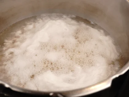 Crunchy Air Fried Sprouted Chickpeas - Initial Boil to remove foam 