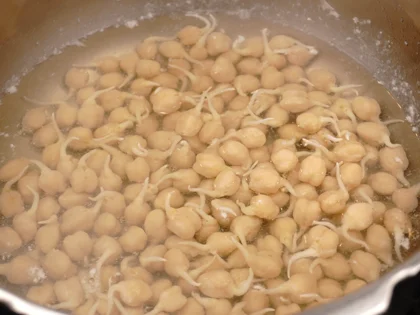 Crunchy Air Fried Sprouted Chickpeas - Pressure Cook 