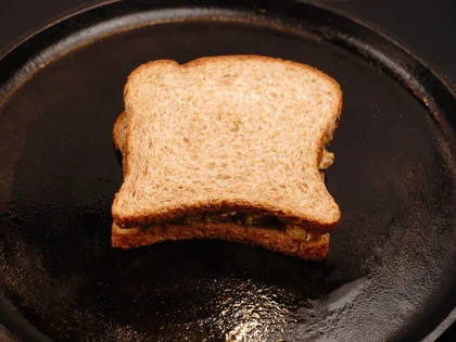 Avocado Chicken Tikka Sandwich - Apply ghee and place Into the pan