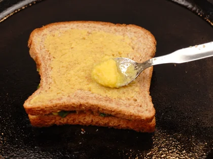 Avocado Chicken Tikka Sandwich - Press, ghee and toast 