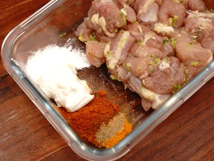 Avocado Chicken Tikka Sandwich - Prepare and apply the second marinade