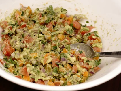 Avocado Veggie Salad Open Sandwich - Prepare Stuffing