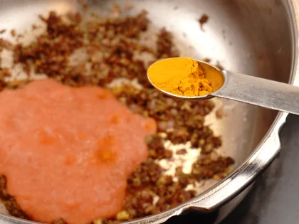 Baby Goat Mutton Shorba (Soup) - Sauté Tomato puree