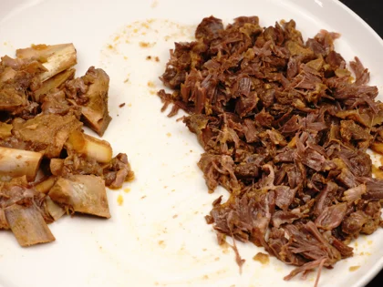 Baby Goat Mutton Shorba (Soup) - Separate the flesh from the bones