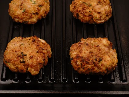 broiled chicken patty kebab - Remove the broiler pan from oven 