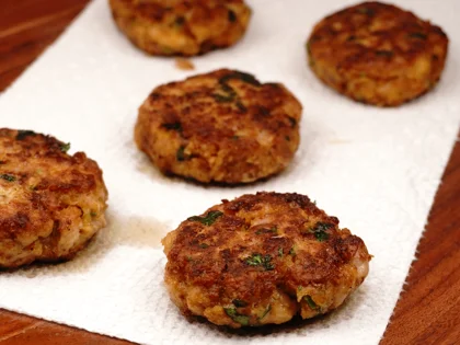 Restaurant Style Chicken Patty Kebab - Remove Surface Oil and Rest