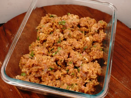 Restaurant Style Chicken Patty Kebab - Prep the Mixture & Check Consistency