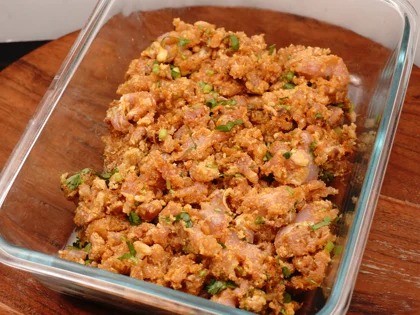 Restaurant Style Chicken Seekh Kebab - Prep the Mixture & Check Consistency