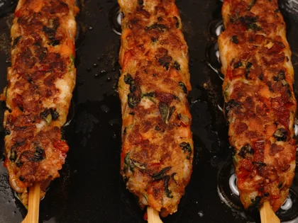  Veggie Loaded Chicken seekh kebab - Flip and Finish Cooking