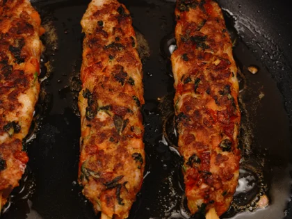  Veggie Loaded Chicken seekh kebab - Flip and Finish Cooking