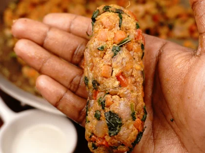  Veggie Loaded Chicken seekh kebab - Skewer the Chicken Mixture