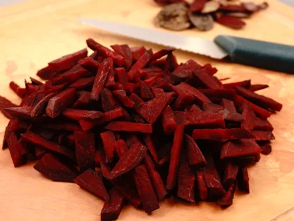 Coconut Milk Beetroot Smoothie - If using standard blender, cut the beetroot in to small size, thin pieces