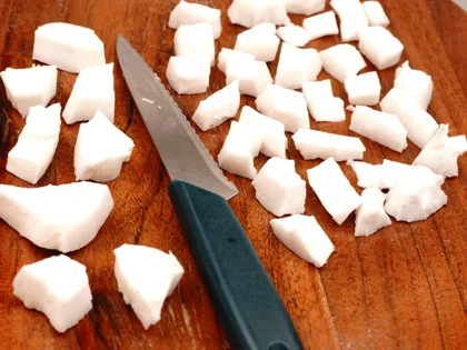   Coconut Milk  - Rinsing and Chopping