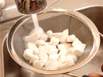   Coconut Milk  - Rinsing and Chopping