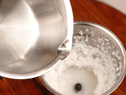   Coconut Milk  - Add warm water and blend fine