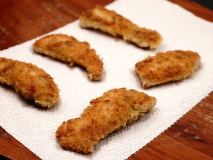 Crispy Pan Fried Panko Chicken - Post-Cooking Steps before serving