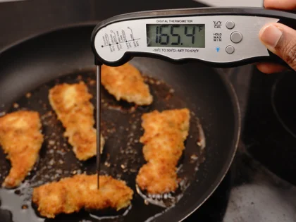 Crispy Pan Fried Panko Chicken - Frying the Second Side