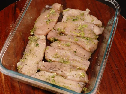 Crispy Pan Fried Panko Chicken - Apply the Marinade and Rest