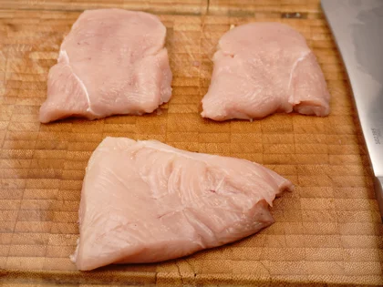 Crispy Pan Fried Panko Chicken - Prepare chicken cutlet & Pounding