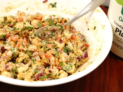 Curd Chicken Open Sandwich - Prepare Stuffing