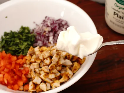 Curd Chicken Open Sandwich - Prepare Stuffing
