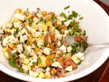 Mayo Egg Veggie Salad Open Sandwich - Prepare Stuffing