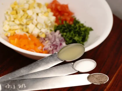 Mayo Egg Veggie Salad Open Sandwich - Prepare Stuffing