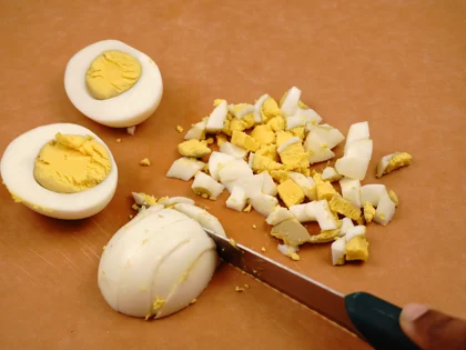 Mayo Egg Veggie Salad Open Sandwich - Pat Dry and Chop the Eggs
