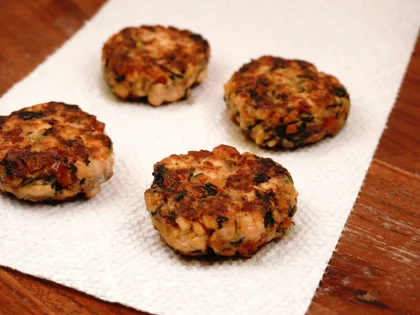 Veggie Loaded Fish Patty Kebab - Post-Cooking Steps before serving