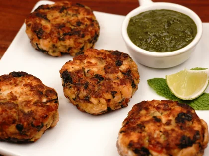Veggie Loaded Fish Patty Kebab - Ready to serve