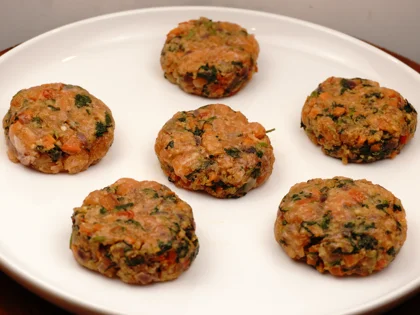 Veggie Loaded Fish Patty Kebab - To form fish patties