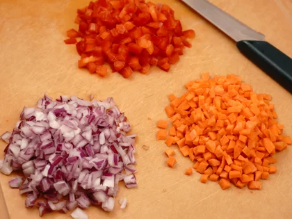 Veggie Loaded Fish Seekh Kebab - Prepare finely chopped vegetables, spinach and herbs