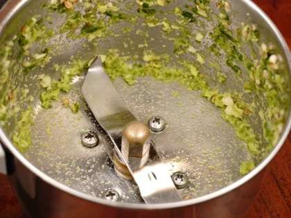 Veggie Loaded Fish Seekh Kebab - Prepare ginger, garlic and green chili paste