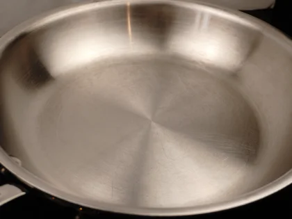 Veggie Loaded Fish Seekh Kebab - Preheat a heavy bottomed fry pan then add oil 