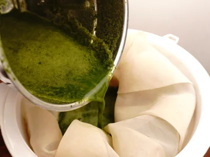 Green Juice With Chia Seeds - Strain and Adjust the Juice