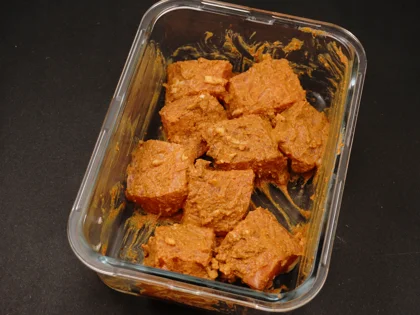 Garlic Fish Tikka (Lasooni Fish Tikka) - Applying the Marinade