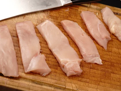 Less Oil Cashew Chicken Tikka (Afghani Murgh Tikka) - Slice into Strips