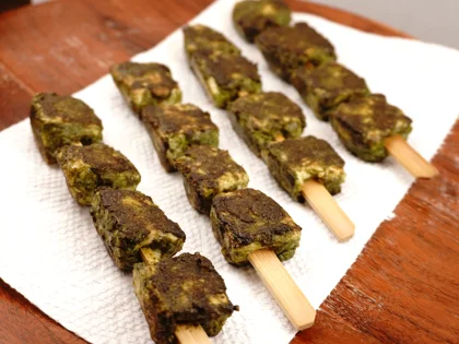 Low Carb, Less Oil Hariyali Tikka  - Post-Cooking Steps before serving