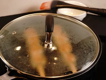 Less Oil Cashew Chicken Tikka (Afghani Murgh Tikka) - Cook the Second Side (Covered)
