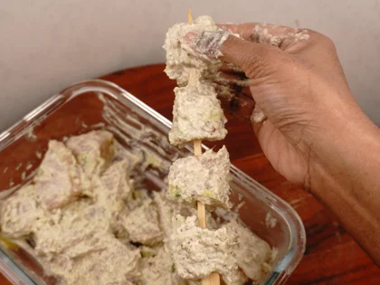 Less Oil Cashew Chicken Tikka (Afghani Murgh Tikka) - Skewer the Chicken