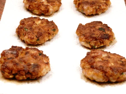Less Prep Time -15 Mins Chicken Patty Kebab                - Remove Surface Oil and Rest