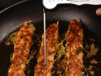 Less prep time -15 mins chicken seekh kebab                - Flip and Finish Cooking