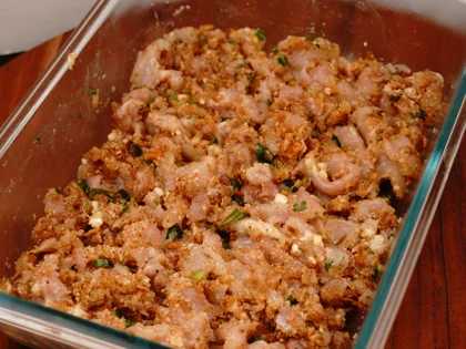 Combine both the prepared masala mixture and marinated mince chicken, don’t overmix then place them in refrigerator