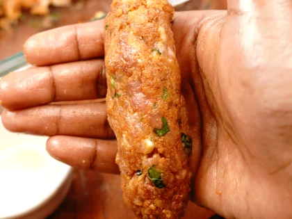 Less prep time -15 mins chicken seekh kebab                - Shaping onto Skewers